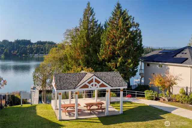 Dockside park and gazebo.
