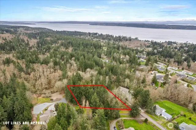 Property has peek-a-boo views of the Sound.
