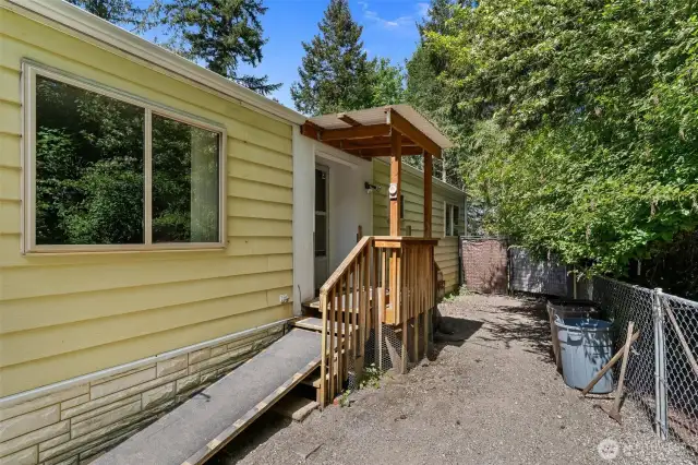 Back side of manufactured home.