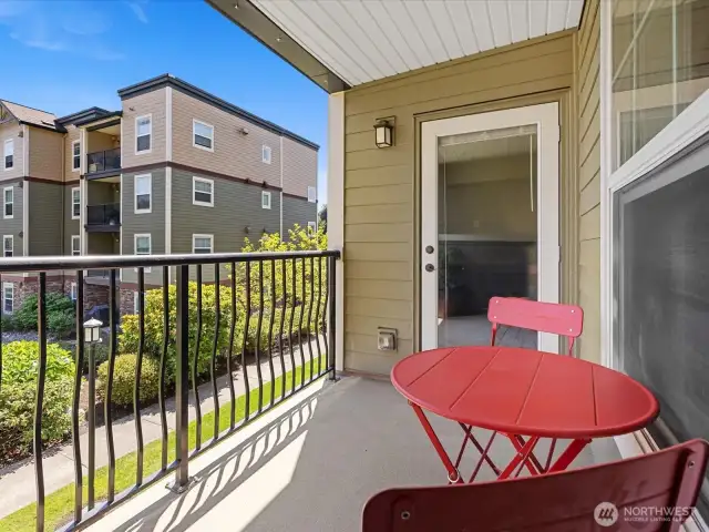 Private covered balcony - Perfect for when you need a break from looking at screens