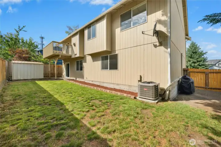 Fully fenced back yard
