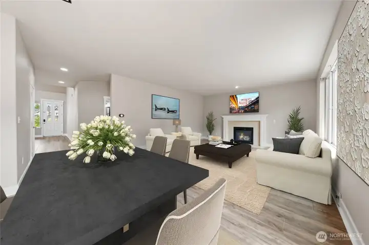 View of the family room from the slider coming in~