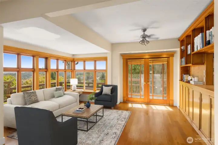 Sweeping views from the main level of the home. This image has been virtually staged.