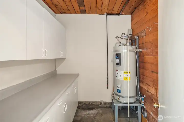 Large storage room in garage