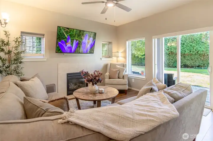 The light filled living room is a place you can relax after a long day!