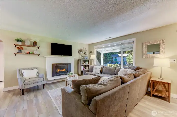 Cozy living room with gas fireplace