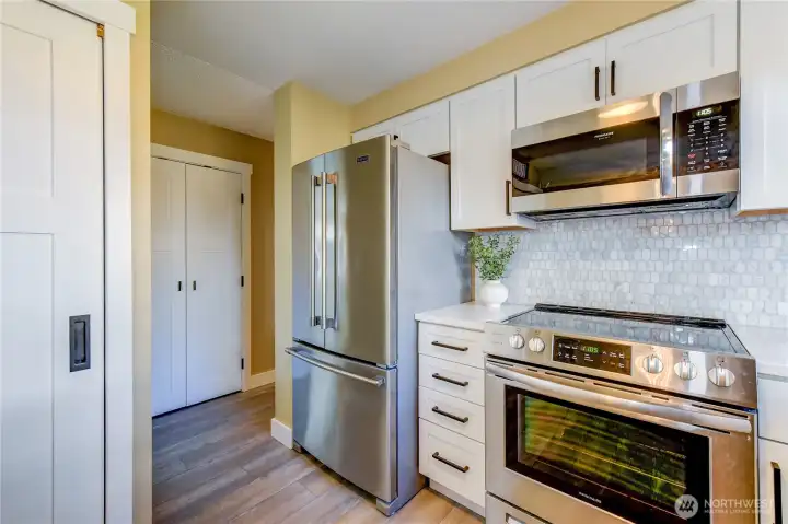 Large pantry just outside the kitchen