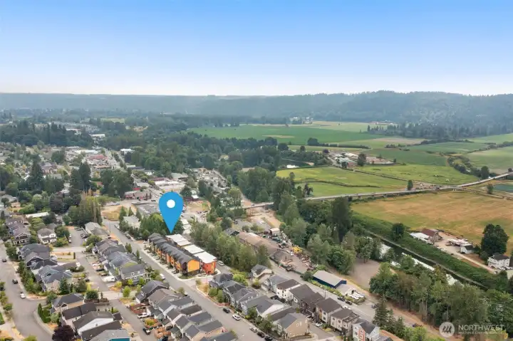 From above, it’s all clear—Sycamore blends modern living with small-town charm in a setting that feels like home.