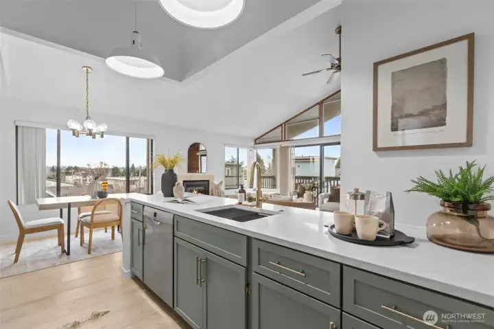 Kitchen island is perfect for everyday living and entertaining.