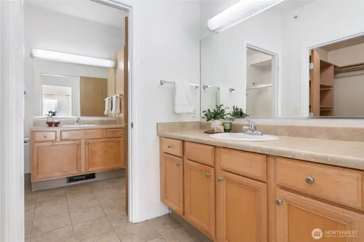 One of two vanities available to get ready for the day