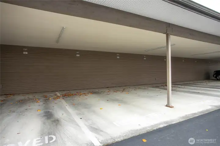 Your highly-coveted covered parking space, located just steps away from the entrance. Space #374