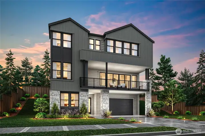 Exterior Rendering- for marketing purposes. Features and colors may vary.