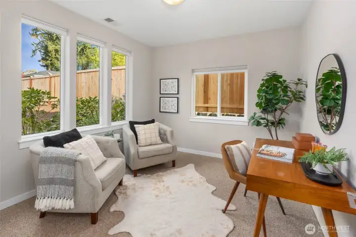 As you enter the home, there is an office to the left.