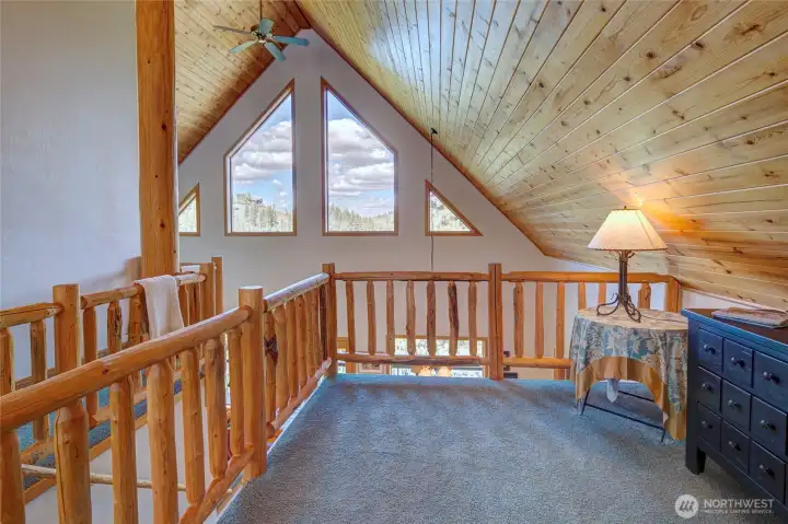 Large primary loft suite offers plenty of room. Large primary loft suite offers plenty of room.