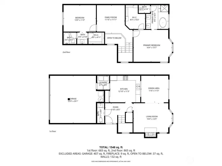 Floor plan with approximate dimensions