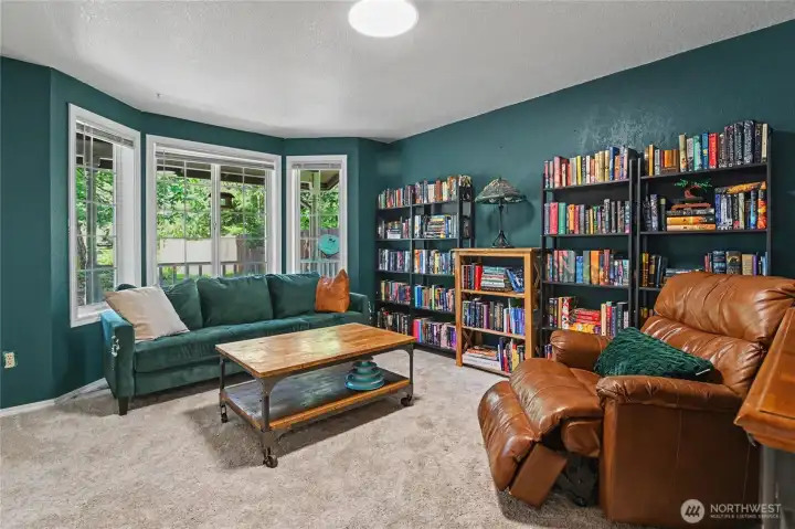 Bedroom set up and a study/reading room.