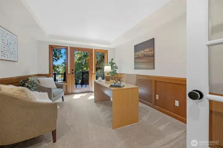 Office off entry (Can be main floor bedroom) with access to rear deck. Office off entry (Can be main floor bedroom) with access to rear deck.