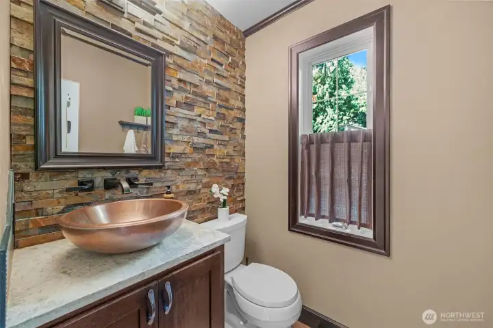 Main floor powder room. Main floor powder room.
