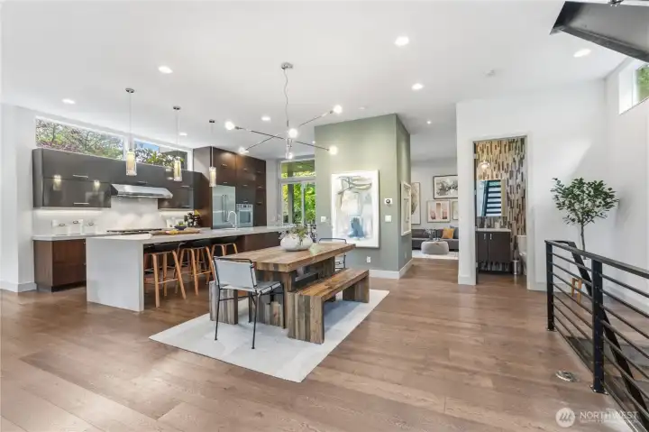 Kitchen and dining area