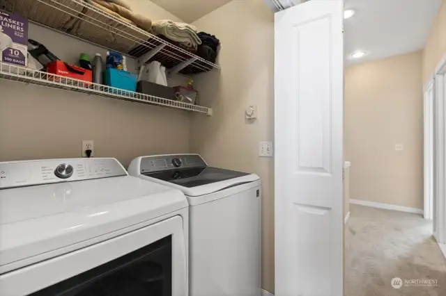 Convenient laundry on the upper level