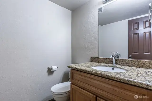 1/2 bath on the lower level.