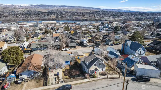 Centrally located, views out back of home over city and looking East
