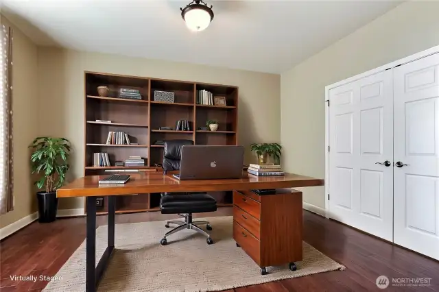 Office/bedroom in front of home, I could work here every day! ***Virtually Staged***