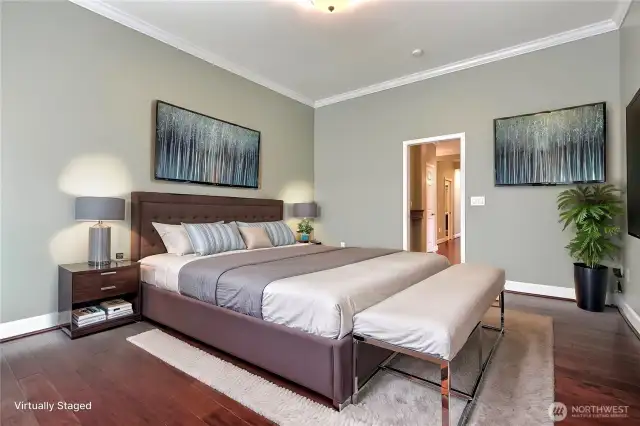 Primary bedroom, on it's own at the end of a hallway, you will love this sanctuary. ***Virtually Staged***