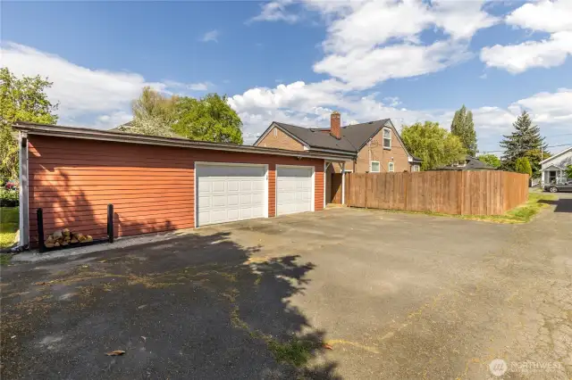 2-Car garage plus an extended paved area