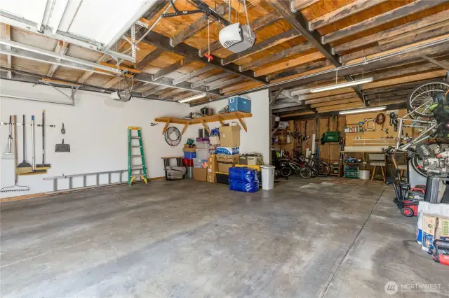 2-Car garage with workshop behind