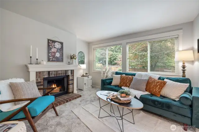 Living room is a vibe under evening sunsets.