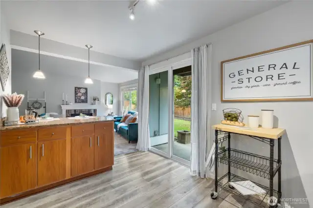 Perfect patio access for entertaining or al fresco dining.