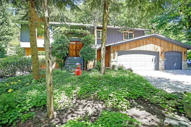 Beautiful mature landscaping.