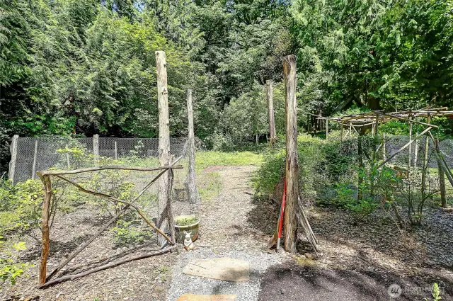 Fenced garden area.