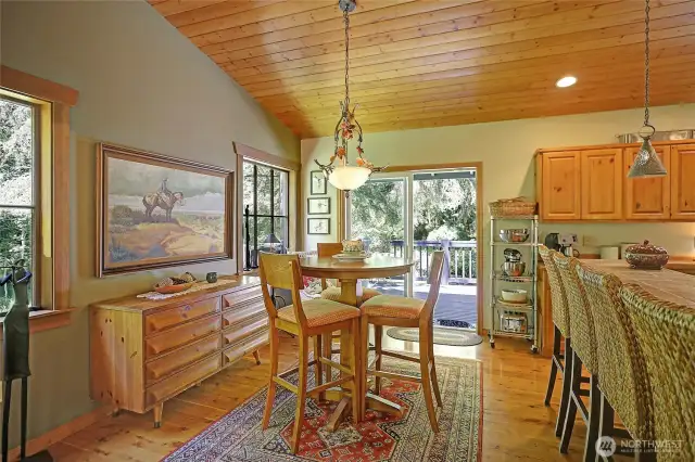 Dining area with deck access.