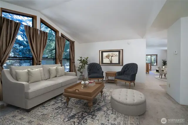 Virtually Staged living room upstairs