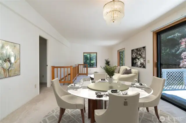 Virtually Staged dining and sitting area