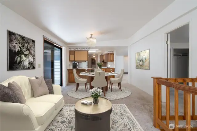 Virtually Staged dining and sitting area