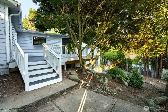 Main level access from deck to back yard