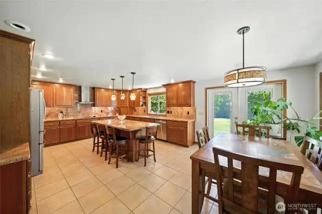 Updated Kitchen with French Doors to Backyard.