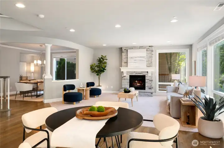 Rooms flow seamlessly together.