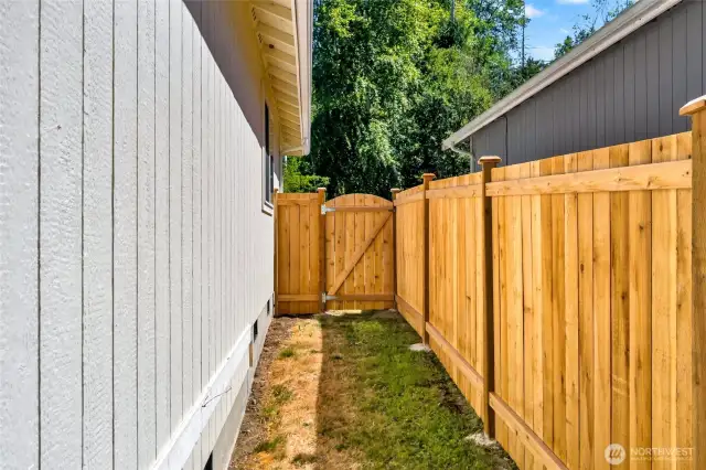 Fully Fenced with side gate.