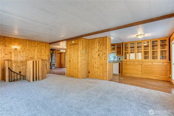 living room w custom built in