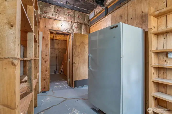lots of storage and pantry space in basement