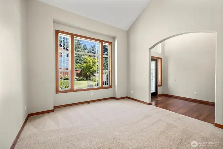 Formal living room looking out to the front yard