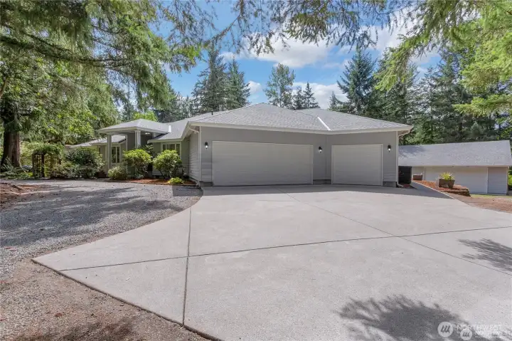 Side View of Garages attached