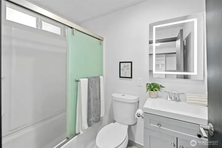 Fully upgraded bathroom off primary.