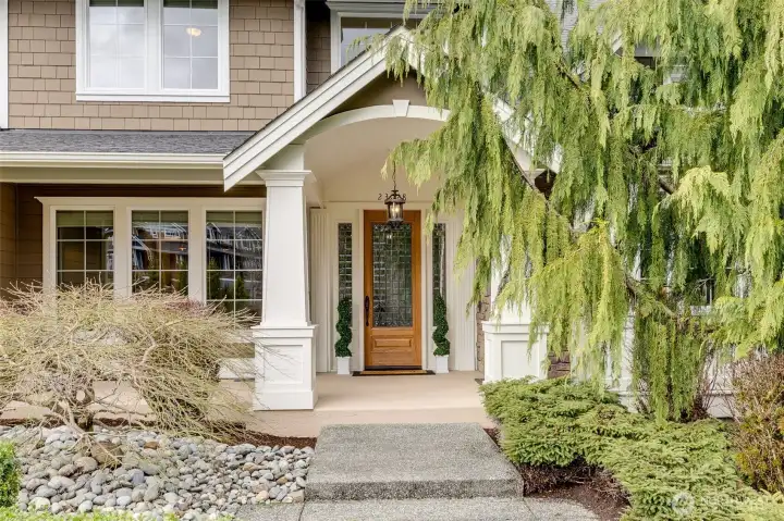 What a welcoming porch to greet visitors in your lovely new home.
