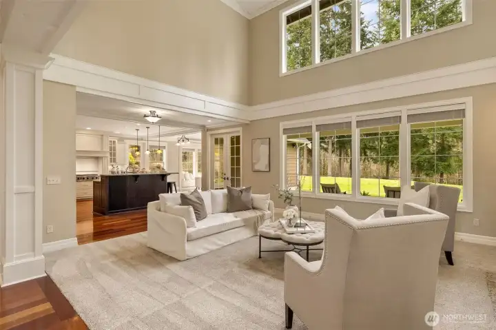 Windows on both stories let in so much natural light.