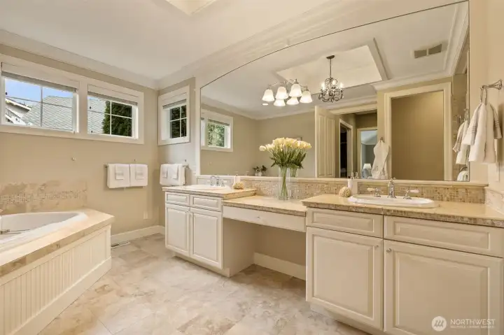 You'll love ending the day in this deep soaking tub.
